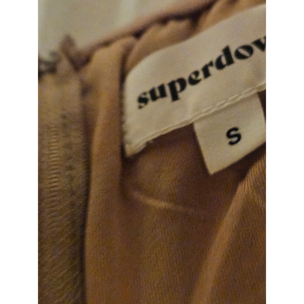 Superdown Womens Tan Mesh Ruched Strapless Crop Top Small Draped Tube Top
